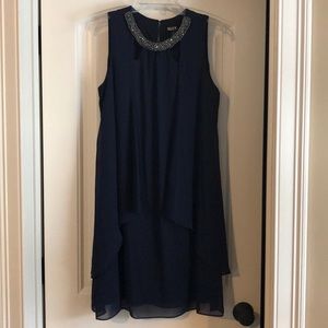 SLNY Sleeveless Chiffon Dress